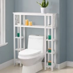 Alaterre Furniture Coventry 39 in. W x 48 in. H Bathroom Over Toilet Space Saver with Left and Right Side Shelves in White -Toilet Storage Shop white alaterre furniture over the toilet storage anct74wh 31 1000