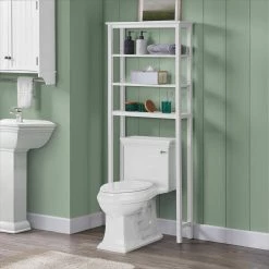 Alaterre Furniture Dover 27 in. W Over Toilet Space Saver with Open Shelving in White -Toilet Storage Shop white alaterre furniture over the toilet storage ando72wh 31 1000