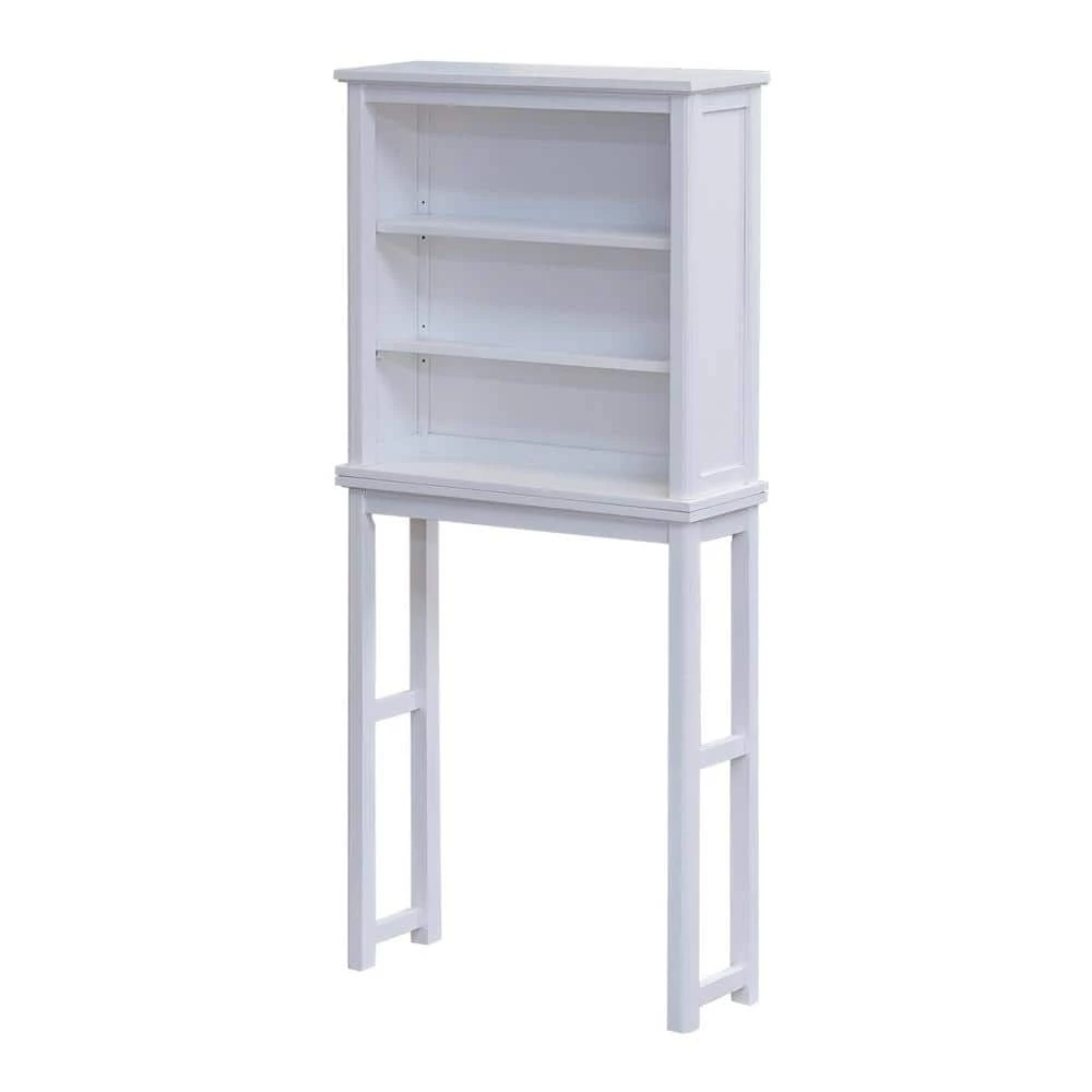 Alaterre Furniture Dorset 27 in. W x 66 in. H x 9 in. D White Over-the-Toilet Storage with Open Shelves 4 Alaterre Furniture Dorset 27 in. W x 66 in. H x 9 in. D White Over-the-Toilet Storage with Open Shelves - Image 2