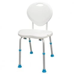 AquaSense Adjustable Bath and Shower Chair with Non-Slip Comfort Seat and Backrest, White