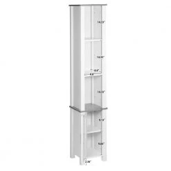 Aurora Decor AMA 11.81 in. W x11.81 in. H x 67.72 in. H D White Over-the-Toilet Storage 1 door 3 storey bathroom side cabinet -Toilet Storage Shop white aurora decor over the toilet storage bsychd2b15 1f 1000