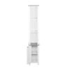 Aurora Decor AMA 11.81 in. W x11.81 in. H x 67.72 in. H D White Over-the-Toilet Storage 1 door 3 storey bathroom side cabinet