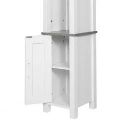Aurora Decor AMA 11.81 in. W x11.81 in. H x 67.72 in. H D White Over-the-Toilet Storage 1 door 3 storey bathroom side cabinet -Toilet Storage Shop white aurora decor over the toilet storage bsychd2b15 76 1000