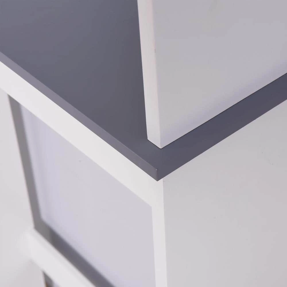 Aurora Decor Barley 7.50 in. W x 68.11 in. H x 23.22 in. D Matte White Over-the-Toilet Storage with cabinet 7 Aurora Decor Barley 7.50 in. W x 68.11 in. H x 23.22 in. D Matte White Over-the-Toilet Storage with cabinet - Image 5