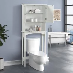 Aurora Decor Barley 8.9 in. W x 62 in. H x 23.60 in. D Matte White Over-the-Toilet Storage with Adjustable Shelf 17 Aurora Decor Barley 8.9 in. W x 62 in. H x 23.60 in. D Matte White Over-the-Toilet Storage with Adjustable Shelf -Toilet Storage Shop white aurora decor over the toilet storage ychd2a550aak 76 1000