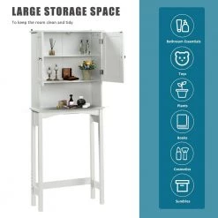 Aurora Decor Barley 8.9 in. W x 62 in. H x 23.60 in. D Matte White Over-the-Toilet Storage with Adjustable Shelf 12 Aurora Decor Barley 8.9 in. W x 62 in. H x 23.60 in. D Matte White Over-the-Toilet Storage with Adjustable Shelf -Toilet Storage Shop white aurora decor over the toilet storage ychd2a550aak c3 1000
