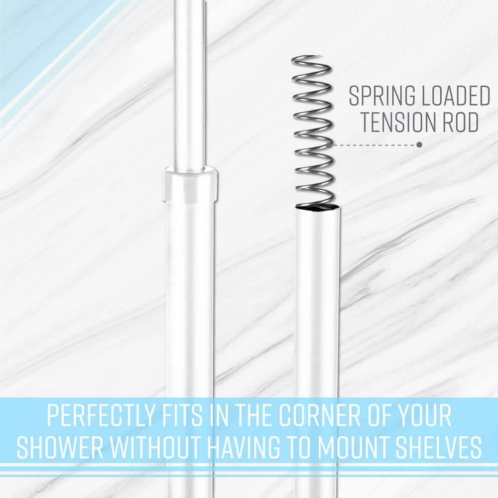 Bath Bliss 4 Tier Corner Shower Organizer in White 7 Bath Bliss 4 Tier Corner Shower Organizer in White - Image 5