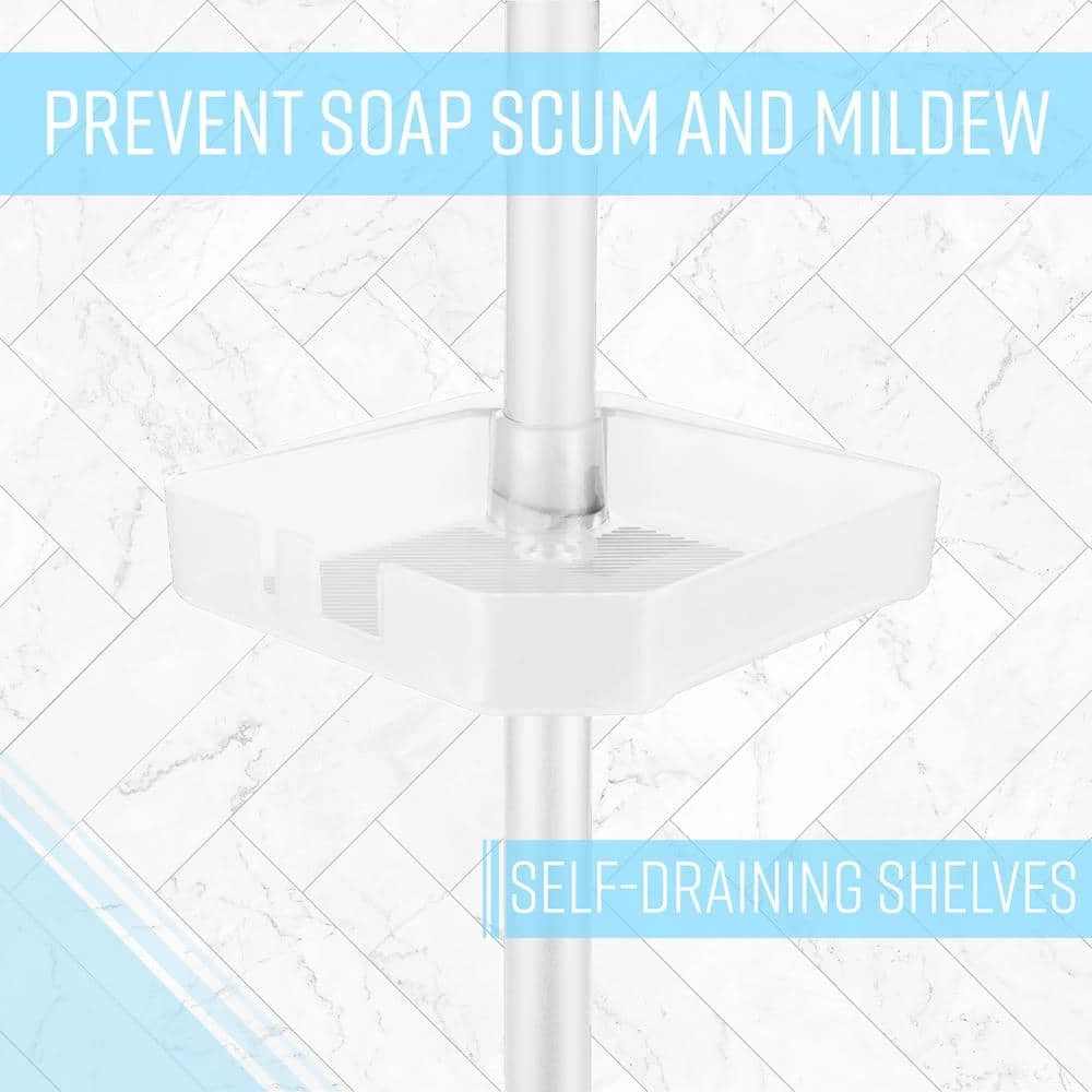 Bath Bliss 4 Tier Corner Shower Organizer in White 5 Bath Bliss 4 Tier Corner Shower Organizer in White - Image 3