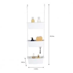 Bath Bliss 3-Tier Hanging Suction Shower Caddy in White -Toilet Storage Shop white bath bliss shower caddies 10114 white 4f 1000