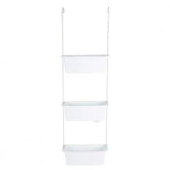 Bath Bliss 3-Tier Hanging Suction Shower Caddy in White
