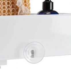Bath Bliss 3-Tier Hanging Suction Shower Caddy in White -Toilet Storage Shop white bath bliss shower caddies 10114 white fa 1000