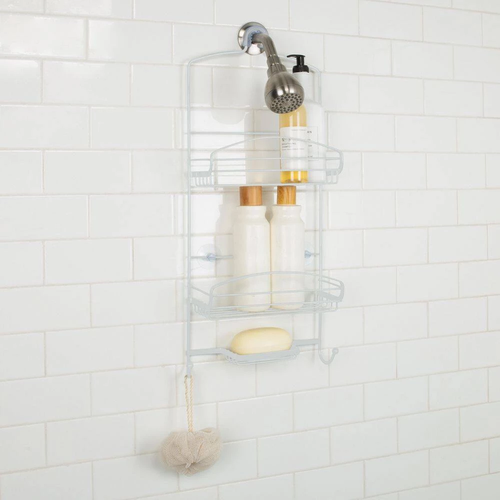 Bath Bliss Ellipse Collection Deluxe Shower Caddy in White 4 Bath Bliss Ellipse Collection Deluxe Shower Caddy in White - Image 2