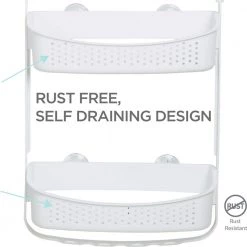 Bath Bliss 2 Way Convertible Shower Caddy in White -Toilet Storage Shop white bath bliss shower caddies 27190 white 1f 1000