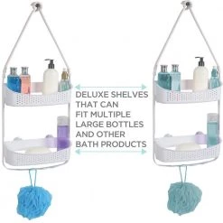 Bath Bliss 2 Way Convertible Shower Caddy in White -Toilet Storage Shop white bath bliss shower caddies 27190 white 4f 1000