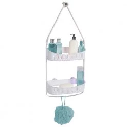 Bath Bliss 2 Way Convertible Shower Caddy in White -Toilet Storage Shop white bath bliss shower caddies 27190 white fa 1000