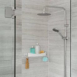 Better Living Clever Flip Shelf in White 13 Better Living Clever Flip Shelf in White -Toilet Storage Shop white better living shower caddies 15354 fa 1000