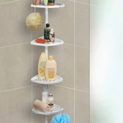 Better Living Ultimate Shower Pole in White -Toilet Storage Shop white better living shower caddies 70040 31 1000