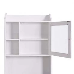 Cadeninc 7.50 in. W x 68.10 in. H x 23.22 in. D White CARB P2 MDF Over-the-Toilet Storage in White -Toilet Storage Shop white cadeninc over the toilet storage zh jmw4565 44 1000