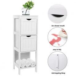 Cadeninc 11.80 in. W x 35.10 in. H x 11.80 in. D White CARB P2 MDF Over-the-Toilet Storage in White -Toilet Storage Shop white cadeninc over the toilet storage zh jmw4885 44 1000