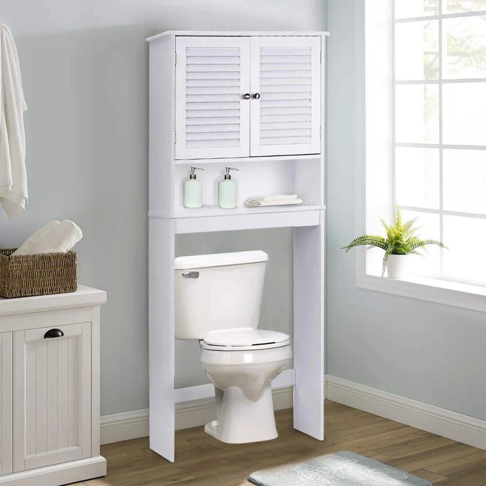 CASAINC 26 in. W x 61.8 in. H x 10 in. D White Over-the-Toilet Storage 10 CASAINC 26 in. W x 61.8 in. H x 10 in. D White Over-the-Toilet Storage - Image 8
