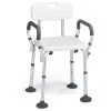CASAINC Aluminum Shower Seat with Removable Armrests and Back 1 CASAINC Aluminum Shower Seat with Removable Armrests and Back -Toilet Storage Shop white casainc shower seats hywy 1149 64 1000