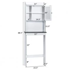 Costway 23.5 in. W x 68.5 in. H x 7.5 in. D White Over-the-Toilet Storage 15 Costway 23.5 in. W x 68.5 in. H x 7.5 in. D White Over-the-Toilet Storage -Toilet Storage Shop white costway over the toilet storage hw65931 76 1000