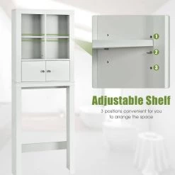 Costway 24 in. W x 65 in. H x 8 in. D White Over-the-Toilet Storage 13 Costway 24 in. W x 65 in. H x 8 in. D White Over-the-Toilet Storage -Toilet Storage Shop white costway over the toilet storage hw66183 44 1000