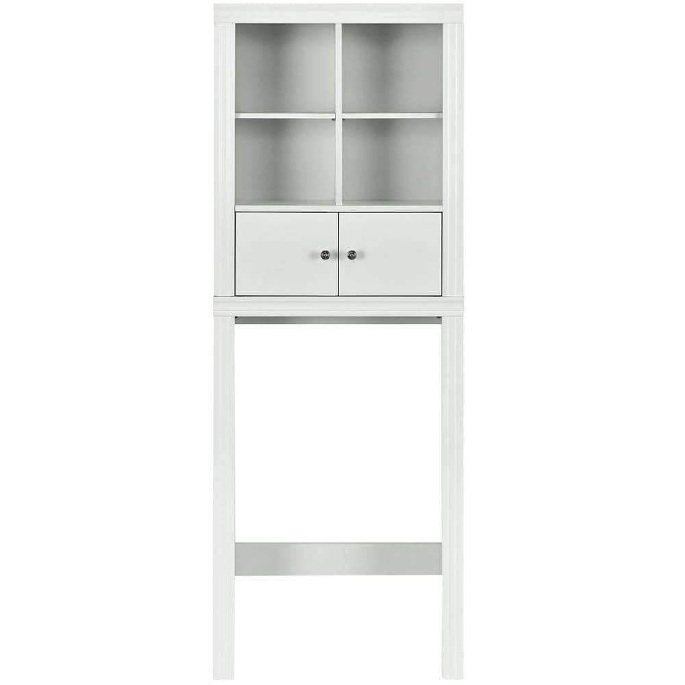 Costway 24 in. W x 65 in. H x 8 in. D White Over-the-Toilet Storage 3 Costway 24 in. W x 65 in. H x 8 in. D White Over-the-Toilet Storage