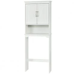 Costway 25 in. W x 66 in. H x 9 in. D White Over-the-Toilet Storage
