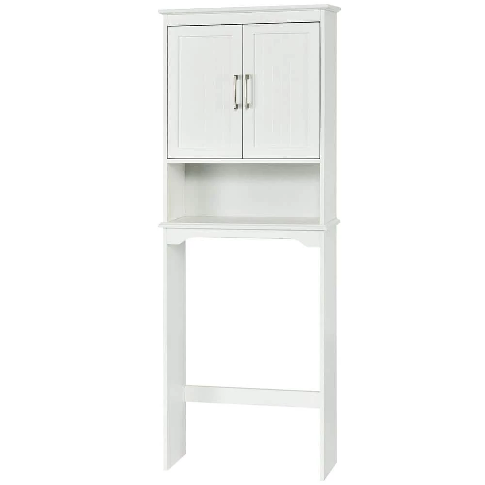 Costway 25 in. W x 66 in. H x 9 in. D White Over-the-Toilet Storage 3 Costway 25 in. W x 66 in. H x 9 in. D White Over-the-Toilet Storage