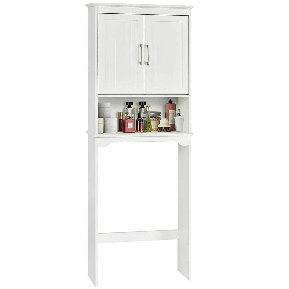 Costway 25 in. W x 66 in. H x 9 in. D White Over-the-Toilet Storage 4 Costway 25 in. W x 66 in. H x 9 in. D White Over-the-Toilet Storage - Image 2