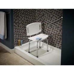 Delta Adjustable Tub and Shower Chair in White -Toilet Storage Shop white delta shower seats df599 fa 1000