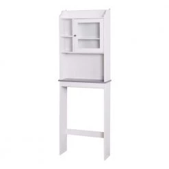 EPOWP 18 in. W x 5 in. H x 38 in. D White Over-the-Toilet Storage