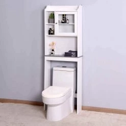 EPOWP 23.2 in. W x 68 in. H x 7.5 in. D White Over-the-Toilet Storage -Toilet Storage Shop white epowp over the toilet storage w4093pbh1565 44 1000
