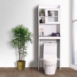 EPOWP 23.2 in. W x 68 in. H x 7.5 in. D White Over-the-Toilet Storage -Toilet Storage Shop white epowp over the toilet storage w4093pbh1565 c3 1000