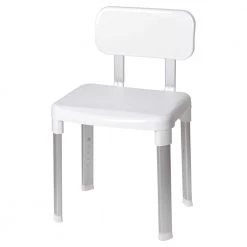 EVEKARE Deluxe Bathroom Safety Shower Seat with Back Support in White
