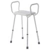 EVEKARE Adjustable Height Shower Seat with Arm Rests in White 1 EVEKARE Adjustable Height Shower Seat with Arm Rests in White -Toilet Storage Shop white evekare shower seats evk 0644 icu 64 1000