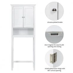 Glitzhome 26 in. W x 68.26 in. H x 9.25 in. D White Over-the-Toilet Storage 13 Glitzhome 26 in. W x 68.26 in. H x 9.25 in. D White Over-the-Toilet Storage -Toilet Storage Shop white glitzhome over the toilet storage gh1517002240 1f 1000