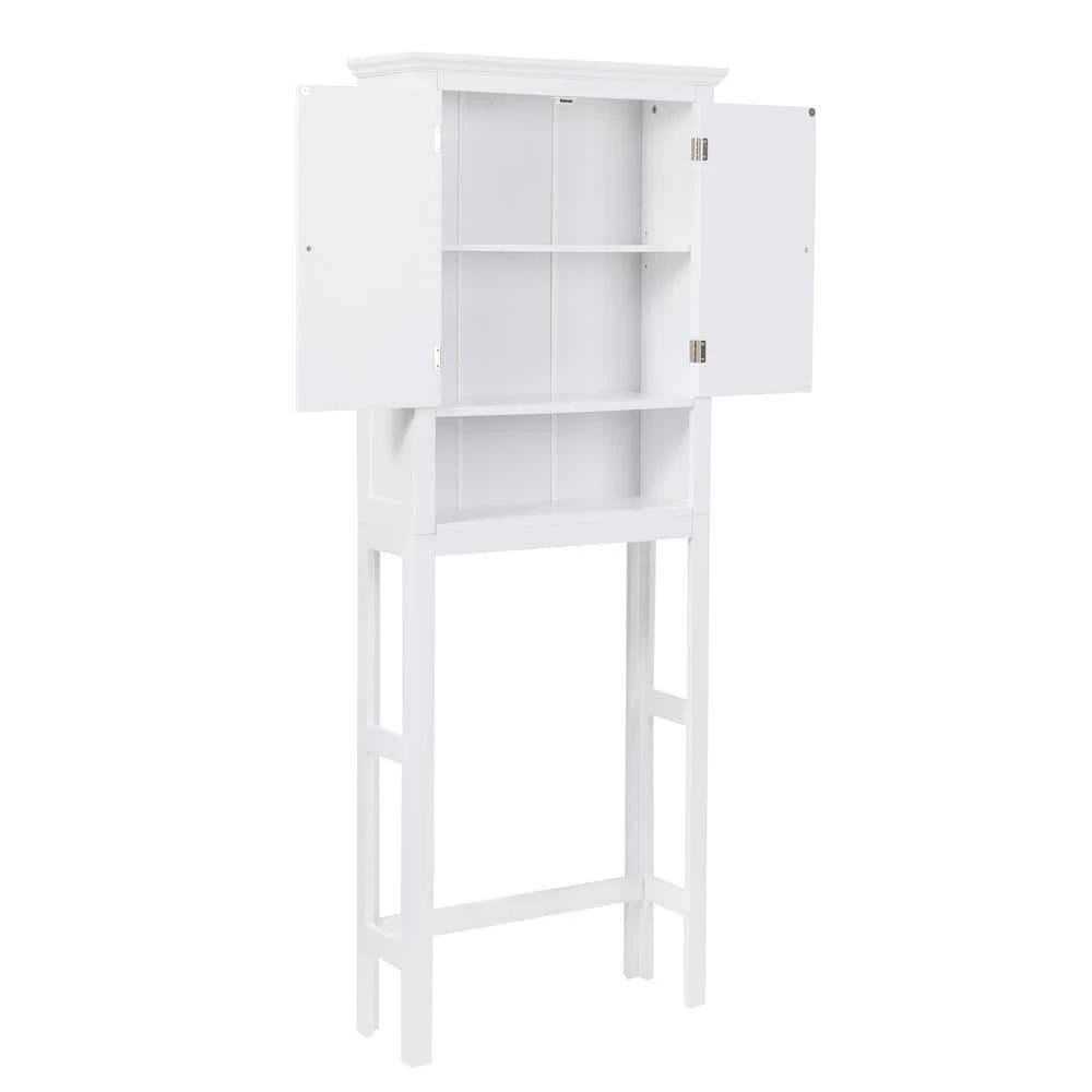 Glitzhome 26 in. W x 68.26 in. H x 9.25 in. D White Over-the-Toilet Storage 8 Glitzhome 26 in. W x 68.26 in. H x 9.25 in. D White Over-the-Toilet Storage - Image 6