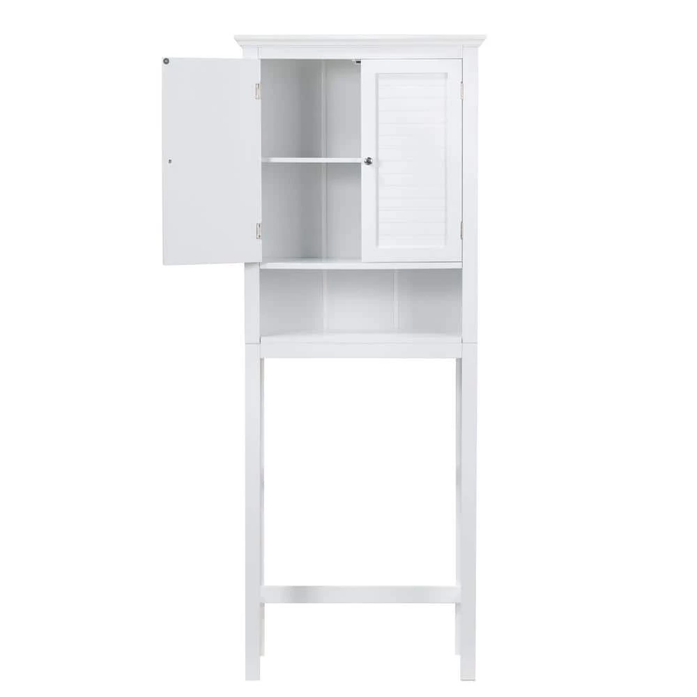 Glitzhome 26 in. W x 68.26 in. H x 9.25 in. D White Over-the-Toilet Storage 9 Glitzhome 26 in. W x 68.26 in. H x 9.25 in. D White Over-the-Toilet Storage - Image 7
