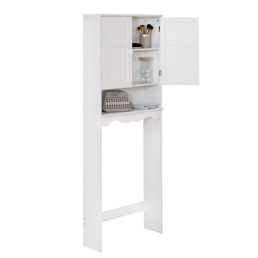 Honey-Can-Do 23.5 in. W x 63 in. H x 7.8 in. D White MDF Over-the-Toilet Storage 5 Honey-Can-Do 23.5 in. W x 63 in. H x 7.8 in. D White MDF Over-the-Toilet Storage - Image 3