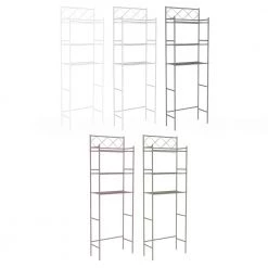 J&V TEXTILES Fresh Home 23.5 in. W x 65 in. H x 9.75 in. D White Metal 3-Shelf Over the Toilet Storage Space Saver in White 15 J&V TEXTILES Fresh Home 23.5 in. W x 65 in. H x 9.75 in. D White Metal 3-Shelf Over the Toilet Storage Space Saver in White -Toilet Storage Shop white j v textiles over the toilet storage 330 wh 44 1000
