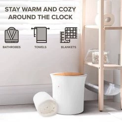 LIVEFINE Hot Towel Warmer for Spa with LED Display -Toilet Storage Shop white livefine towel warmers lfhttwl02wh 1f 1000