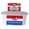 Magic Suction Shower and Bath Basket in White 1 Magic Suction Shower and Bath Basket in White -Toilet Storage Shop white magic shower caddies 3001 64 1000