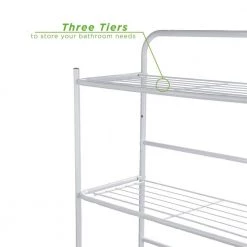 Mind Reader 23.6 in. W x 57.50 in. H x 10 in. D White Over-the-Toilet Storage -Toilet Storage Shop white mind reader over the toilet storage 3toilr wht 1f 1000