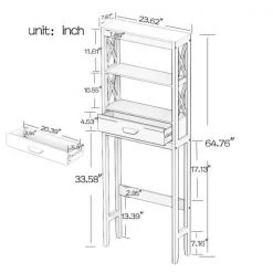 Nestfair 23.62 in. W Over-the-Toilet Storage Cabinet with 1-Drawer and 2-Shelves in White -Toilet Storage Shop white nestfair over the toilet storage lw28227728 76 1000