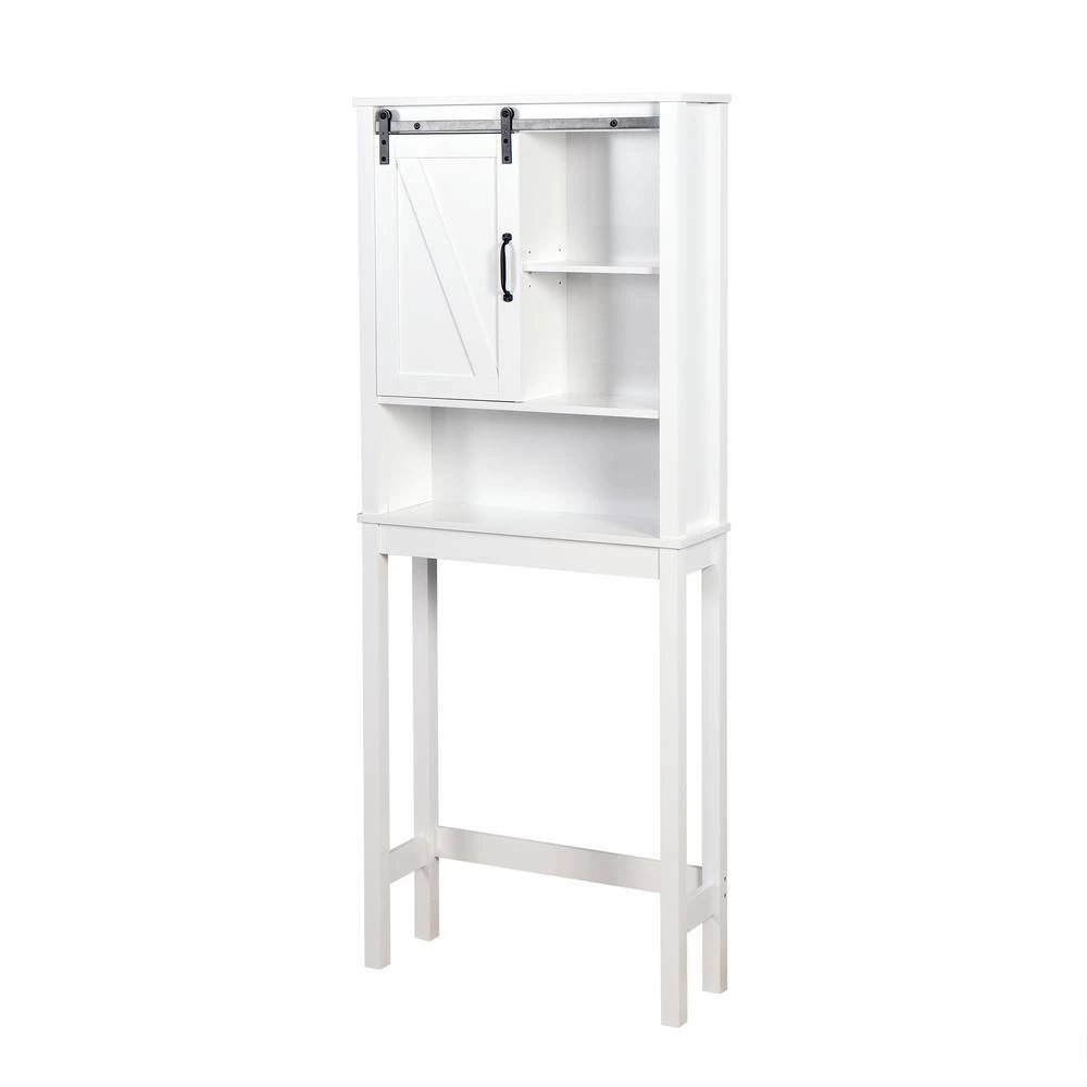 Unbranded 27.16 in. W x 67 in. H x 9.06 in. D White MDF Over the Toilet Storage Cabinet 3 Unbranded 27.16 in. W x 67 in. H x 9.06 in. D White MDF Over the Toilet Storage Cabinet