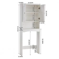 FORCLOVER 23.6 in. W x 61.8 in. H x 9 in. D White Over-the-Toilet Storage -Toilet Storage Shop white over the toilet storage danfefc01 44 1000