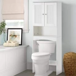Tidoin 23.6 in. W x 61.8 in. H x 9.05 in. D White Over-the-Toilet Storage -Toilet Storage Shop white over the toilet storage dn ydw3 332 31 1000
