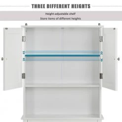 Maincraft 23.6 in. W x 62 in. H x 8.9 in. D White MDF Over-the-Toilet Storage with Adjustable Shelf 18 Maincraft 23.6 in. W x 62 in. H x 8.9 in. D White MDF Over-the-Toilet Storage with Adjustable Shelf -Toilet Storage Shop white over the toilet storage hhk 194550aak 44 1000